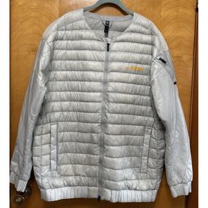 Adidas Men's Terrez Hike Bomber Duck Down Feather Fill Full Zip Jacket Gray SzXL